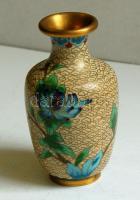 cca 1900 Míves rekeszzománc díszváza / Enameled vase 12 cm