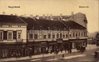 Nagyvárad Bémer square with the shops of János Fischer and János Hegedűs (Rb)