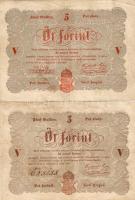 1848 5Ft 2klf. színvariáns lemezhibákkal T:II