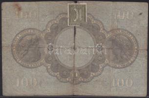 Német Birodalom /Császárság/Badische Bank 1907. 100M T:IV- hátlapon bélyeggel van összeragasztva