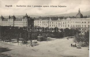 Zagreb Starcevic building and railway office (cut)