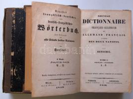 1840 Henschel Francia-Német szótár 2 vastag kötetben / Henschel French-German dictionary Wien-Leipzig Sammer-Liebeskind 1840 1265p + 1315p