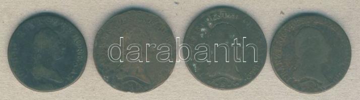 Ausztria / magyar verdejel 1790S 1Kr + 1812S 1Kr + 1812B 1Kr (2x) T:3,3-