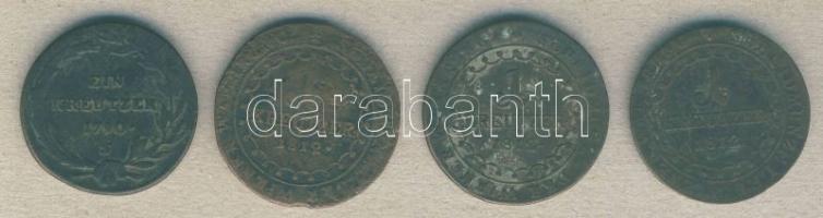 Ausztria / magyar verdejel 1790S 1Kr + 1812S 1Kr + 1812B 1Kr (2x) T:3,3-