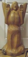 Faragott fa angyal-szobor (néhány kis sérülés) 88 cm