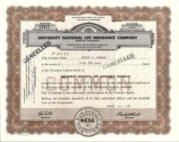 USA / Memphis 1961. University National Life Insurance Company biztosítási részvénye T:II