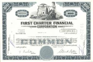 USA / Stockton, California 1978. First Charter Financial Corporation pénzügyi vállalat részvénye T:I-