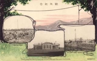 Japanese military, Field telegraph office at Liaoyang and field telegraph lines under construction litho