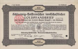 Németország / Kiel 1926. Schleswig-Holstein záloglevél 100GM-ról T:II