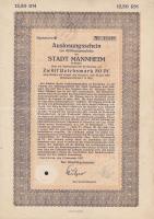 Németország / Mannheim 1927. Kötvény 12,50RM-ról T:I-