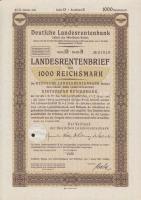 Németország / Berlin 1940. Állami Nyugdíjbank kötvény 1000RM-ról T:I-