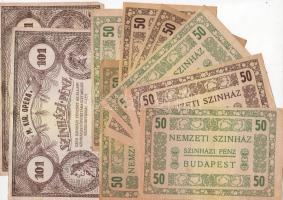 1940-es évek "Szinházi pénz 9db (2klf.) T:I,II,III