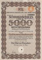 Németország / Dresden 1928. Adóslevél 5000RM-ról T:II