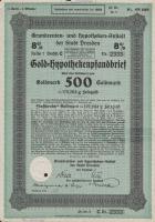 Németország / Dresden 1928. Nyugdíj és Jelzáloglevél 500GM-ról T:II szakadás
