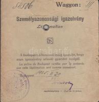 1925 Gyermekvédő liga fényképes személyazonossági igazolvány