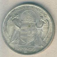 1939. 5P Ag "Horthy - balra" T:2- kis ph