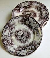 6 darabos Villeroy &amp; Boch jelzéssel ellátott régi porcelán süteményes tányér készlet (alul apró sérülések) / Villeroy &amp; Boch chinaware cake plates set (little damage)