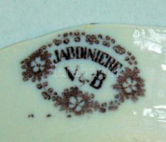 6 darabos Villeroy & Boch jelzéssel ellátott régi porcelán süteményes tányér készlet (alul apró ...