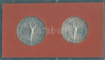 1970. 50Ft Ag + 100Ft Ag "Felszabadulás" pár eredeti MNB dísztokban T:BU