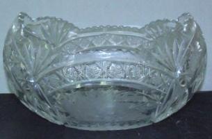 Nagyméretű kristály tálka / Crystal bowl 27x16x14 cm