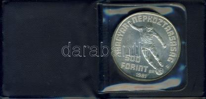1982. 500Ft Ag "Labdarúgó VB" T:BU bőrtokban