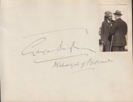 cca 1926 Ganga Singh Birkaner maharadzsájánal aláírása ás fotója / His Highness Maharaja of Birkaner, India Sir Ganga Singh original autograph and photo. He was the only non-Anglo member of the British Imperial War Cabinet during World War I, 17x13cm