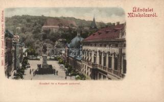 Miskolc Erzsébet tér a Kossuth-szoborral