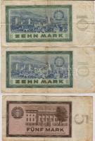 DDR 1964 5M, 10M (2x) 3db T:II