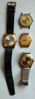 Wostok, Zaria, Pobeda és Ruhla márkájú karórák, mindegyik működőképes de kisebb javításra szoruló állapotban, két darab közülük szíj nélkül