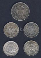 Német Birodalom /Császárság 1915-1918. 1/2M Ag (4x) + 1915. 1M Ag T:2,3