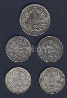Német Birodalom /Császárság 1915-1918. 1/2M Ag (4x) + 1915. 1M Ag T:2,3