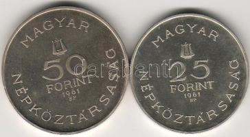 1961 "Bartók" 25Ft + 50Ft  ezüst T:BU