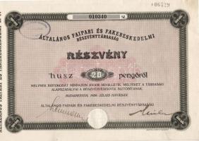 1926 Ált. Faipari... részvénye  20P