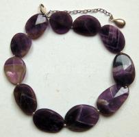 Nagyméretű különlegesen fazettált ametiszt nyaklánc ezüst (Ag) szerelékkel