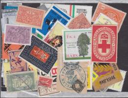 60 darabos parafilatéliai összeállítás: zárjegyek, levélzárók stb.