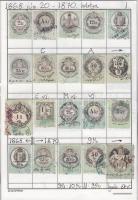 1868-1957 160 db magyar okmánybélyeg cserefüzetben, kiadások szerint rendezve