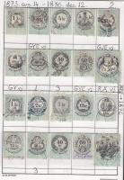 1868-1957 160 db magyar okmánybélyeg cserefüzetben, kiadások szerint rendezve