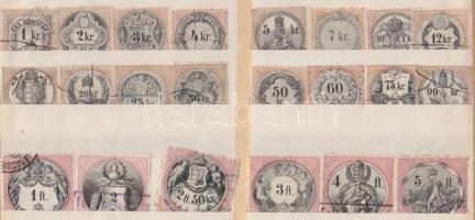 1880 jan. 1. Az okmánybélyeg sor 22 db klf értéke