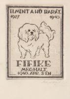Bajor Ágost (1892-1958) "Elment a hű Barát 1927-1940. / Fifike maghalt" szignált rézkarc