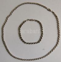 Ezüst (Ag) Wallace nyaklánc és karkötő 18,34 gr