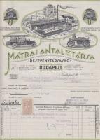 1934. Mátrai Antal és Társa tűzoltószer gyártó számlája, okmánybélyeggel ellátva