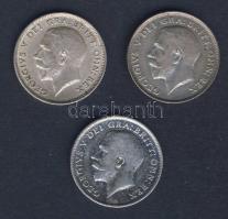 Nagy-Britannia 1911. 6p Ag + 1914. 6p Ag + 1924. 6p Ag T:2/2-,2-