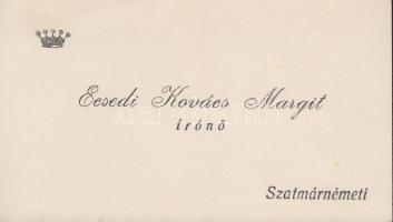 1941. Ecsedi Kovács Margit sorai és szignója névjegykártyáján