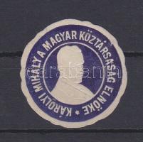 Károlyi Mihály a Magyar Köztársaság elnöke levélzáró