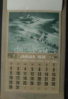 1938 A Brown Boveri Művek Rt. nagy képes falinaptára svájci képekkel kiváló állapotban / Large pictu...