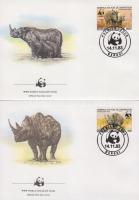 WWF Rhinoceros set 4 FDC WWF Orrszarvúk sor 4 FDC WWF Spitzmaulnashorn Satz 4 FDC