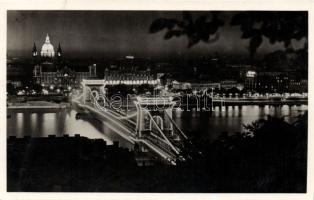 Budapest este - 3 db régi fotólap