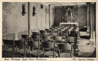 7 db régi képeslap a Pesti Főiskolai Szent Imre Kollégium épületéről és belsejéről