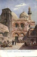 3 db régi, megíratlan Palesztína grafikai képeslap