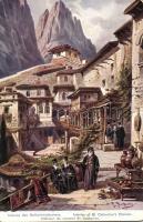 3 db régi, megíratlan Palesztína grafikai képeslap